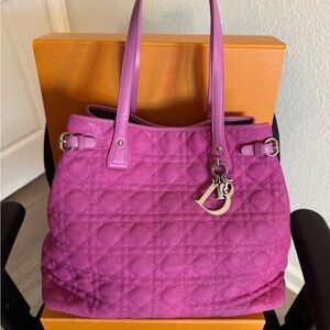 🔥SEND OFFER🔥Dior Fuchsia coated canvas Quilted design Tote Bag